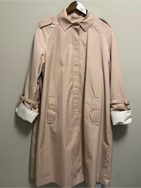 Topcoat Vintage Blush Pink Trench Coat with Pink Lining Women’s Size 11/12